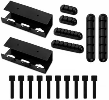 2 Pack Under Desk Cable Management Tray Kit with Cable Clips & Ties (Black) by Unknown