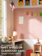 Bumusty 48"x 36" Large Felt Bulletin Board Tiles, Pink - Image 5