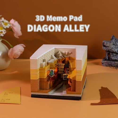 3D Calendar 2027, Tear-Away Desk Calendar, Paper Art Memo Pad, LED Light (Alley) - Image 2
