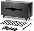 Extra Large Cable Management Box，Wood Cable Organizer Box,Power Strip Box & Organizer for Power Strip, TV Wires & Desk Cable Storage,Hide Desk Cord and Floor Cables (Black) (Black) by Unknown