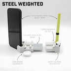 DeskBrick 2PK Silicone + Steel-Weighted Cord Holders for Desks. Weighted Cord Organizers & Cable Management for Desktops. Useful Phone Accessories & Cable Holders for Offices. No Adhesive. Light Gray - Image 2
