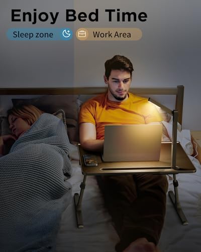 Laptop Bed Tray Desk with LED Desk Light, SAIJI Laptop Stand for Bed - Image 5