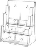 FUCDTEFC Acrylic Brochure Holder 8.5x11, Clear 3 Tier Magazine Holder Brochure Display Stand with Removable Divider for 4 x9 Inch Literature Pamphlet Flyer Holder for Wall Mount or Countertop by FUCDTEFC