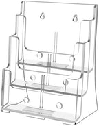 FUCDTEFC Acrylic Brochure Holder 8.5x11, Clear 3 Tier Magazine Holder Brochure Display Stand with Removable Divider for 4 x9 Inch Literature Pamphlet Flyer Holder for Wall Mount or Countertop by FUCDTEFC
