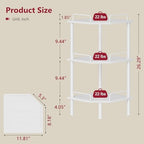 Tajsoon 3 Tier Corner Shelf Stand, Standing Corner Shelf Unit, White - Image 3