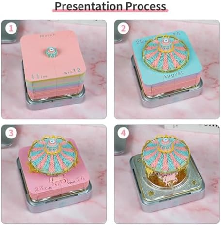 Time Piece Calendar, 2027 Desk Calendar with LED Light, 3D Tear-Away Paper Carving Art Memo Pad Notepad Gift for Christmas Housewarming Desktop Decoration(with Calendar & Light) - Image 4