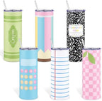 Geiserailie 6 Pcs 20 oz Pastel Composition Notebook Tumblers Teacher Gifts by Geiserailie