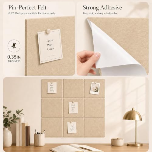 Felt Bulletin Board Tiles, Cork Board Alternative, 48 x 36 in - Image 3
