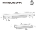 Fenge Dual Monitor Stand with Large Storage Drawer, 42.5" Desk Shelf, Oak - Image 3