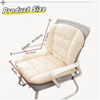 Plush Desk Chair Cushion with Ties Non-Slip Office Chair Cushions with High Back Soft Pink Seat Cushion Cute for Gamer Dorm Desk Chair (Light Gray) - Image 2