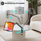 Portable Monitor Stand Desk Holder- Large Clamp support up to 6.5 12.9 14.6 15.6 18.5 inch 360° Rotating Base Swivel Tall Desk Arm Mount for iPad Pro/Mini/Air/Surface Strong Bearing Weight over 5.5lbs - Image 6