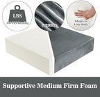 HOMBYS Foam Recliner Chair Cushions for Elderly, 4" Thick Chair Pads with Back Support for Office, Non-Slip Medium Firm Seat Cushion with Lumbar Pillow(Light Grey, 13" Backrest) - Image 4