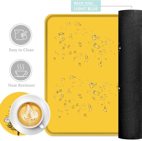Keyboard Mouse Pad Set, Extended Gaming Mouse Pad+Ergonomics Keyboard Wrist Rest Support, Memory Foam, Easy Typing Pain Relief, 4Pcs XL Ultra Thick Desk Mat,Honey Bee - Image 2