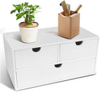 Charmewooden Bamboo Desk Organizer With Drawers Countertop Drawers Counter Storage Box Corner Desk Organizer for Home Office No Assembly Required by Charmewooden