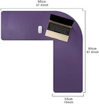 Mydours L-Shape Desk Pad, (38"+38") x13 Large PU Leather Corner Mat, Purple - Image 4