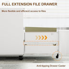 2 Drawer Mobile File Cabinet with Lock, 4 Keys and 25 Letter File Folders - Image 5