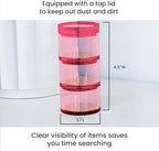 OfficeGoods 3-Tier Stackable Acrylic Holder, Pink with Silver Metal Base - Image 6