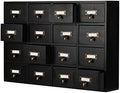 Apothecary Drawers Apothecary Cabinet with Drawers, Black by PACKGILO