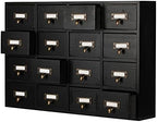 Apothecary Drawers Apothecary Cabinet with Drawers, Black by PACKGILO