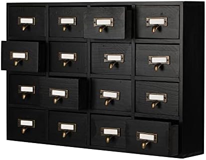 Apothecary Drawers Apothecary Cabinet with Drawers, Black by PACKGILO