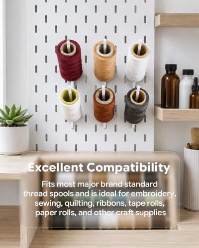 40 Pcs White Angled Spool Hooks for IKEA SKADIS, Thread Spool Holder - Image 3