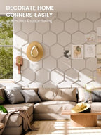 Fluxynara 8-Pack Hexagon Felt Bulletin Board Tiles, Milky White-1 - Image 4