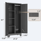 61" Metal Storage Cabinet with Lock for Garage, Utility Closet - Image 3