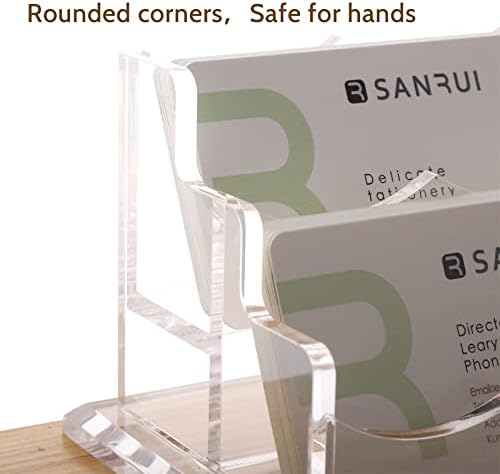 SANRUI Acrylic Business Card Holder for Desk, 9-Slot Horizontal Clear - Image 7