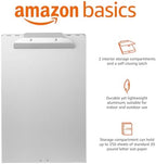Amazon Basics Metal Clipboard with 2 Storage Compartments, Letter Size, 250 Sheet Capacity, Office Supplies with Self-Closing Latch, 14.1 x 9.2 x 2.6 inches, Silver - Image 2