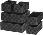 Posprica Woven Baskets, Storage Baskets for Organizing (Set of 8), Cube Baskets Bin Container Matching Storage Boxes Organizers for Pantry, Office, Shelves, Media-room by Posprica