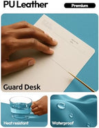 YSAGi Leather Desk Pad Protector, Office Desk Mat, Large Mouse Pad, Non-Slip PU Leather Desk Blotter, Laptop Desk Pad, Waterproof Desk Writing Pad for Office and Home (Turquoise,47.2" x 23.6") - Image 4
