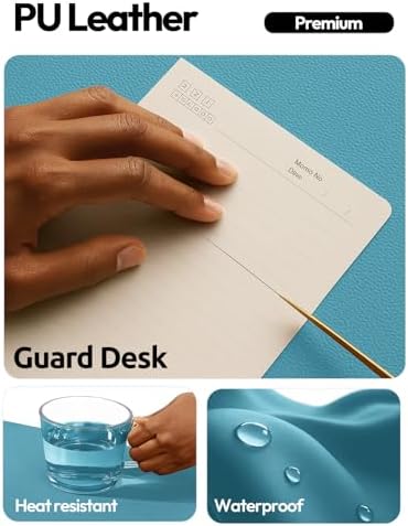 YSAGi Leather Desk Pad Protector, Office Desk Mat, Large Mouse Pad, Non-Slip PU Leather Desk Blotter, Laptop Desk Pad, Waterproof Desk Writing Pad for Office and Home (Turquoise,47.2" x 23.6") - Image 4
