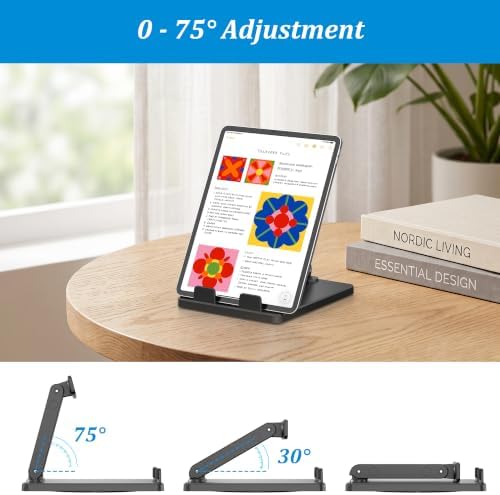 PlusAcc Stand for iPad & Show 15/21 & Tablet, Adjustable Tilt Holder, Black - Image 4