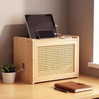 Wi-Fi Router Box Hider, Synthetic Rattan Decor, Wood - Image 4
