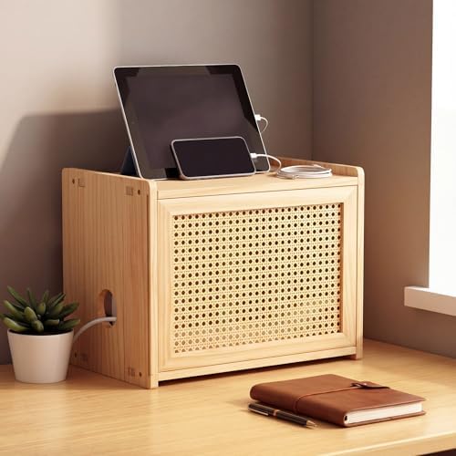 Wi-Fi Router Box Hider, Synthetic Rattan Decor, Wood - Image 4