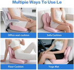 Adjustable Memory Foam Lumbar Cushion - Ergonomic Lower Back Support Pillow with Cotton Cover, Mid-Height Customizable Design for Office Chair, Car Seat, Long Sitting (Pink, Large) - Image 6