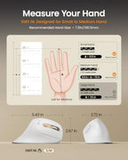 ProtoArc EM11 NL Wireless Ergonomic Mouse, Rechargeable, White Gold - Image 2