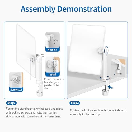 2-Pack 16x12 Clamp-On Whiteboards, Double Sided Magnetic Dry Erase Boards - Image 7