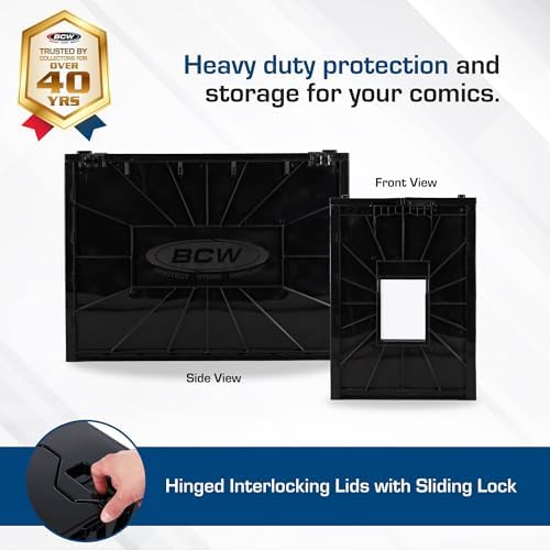 BCW Graded Comic Book Bins with Partitions, Holds 30 Slabs, Black, 2 Pack - Image 3