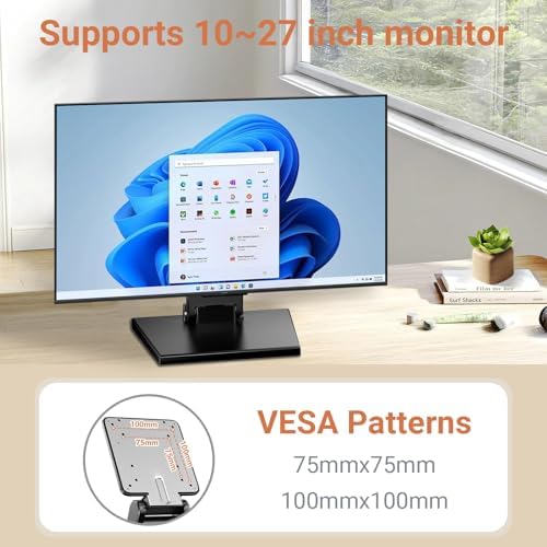 Jakeko Lay Flat Low Profile Monitor Stand - for 14-24" Screens Ergonomic Adjustable Desktop Mount with 100x100mm Compatibility - Steel - Image 3