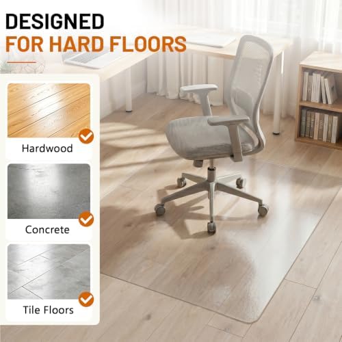Clear Office Chair Mat for Hardwood Floors, Heavy Duty Protector - Image 4