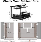 REALINN Under Sink Organizer, L-Shaped 2 Tier Pull Out Cabinet Organizer - Image 2
