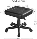 VECELO Under Desk Footrest, PU Ergonomic Foot Rest with Wheels, Comfort Padding, Height Adjustable for Relieving Leg Pain, Stiffness, Black - Image 2