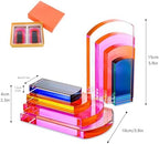 Crystal Geometric Triangle Bookends Heavy Non-Skid for Shelves Office Decor - Image 4