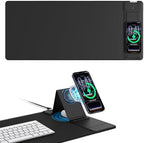 Mouse Pad with Magnetic Wireless Charging & Adjustable Phone Stand by abcmat