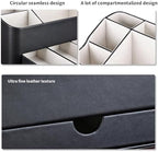 KINGFOM Desk Organizer with Drawer, Multifunction Pencil Holder for Desk, Desk Organizer and Accessories 5 Compartments for Home Office Supplies (Black) - Image 4