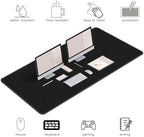 Chihein 63" x 28" 4XL PU Leather Desk Mat (Black/Gray), Huge Mouse Pad, Dual Sided Desk Pad Protector, Waterproof Writing Blotter for Gaming/Office/Home - Image 3