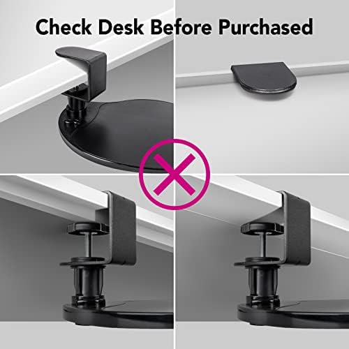 EHO Clamp-On Mouse Platform with Gel Wrist Rest, 360° Rotating Under Desk Mouse Tray with Slide-in Storage, Ergonomic Space-Saving Armrest for Left or Right-Hand Use, TAA-Compliant - Image 6