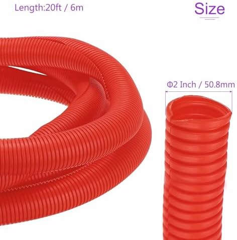 DMiotech 20ft Wire Loom Split Tubing 2 Inch(50.8mm) ID Red - Image 3