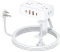 Desk Clamp Power Strip with 4 Outlets & 4USB, 10FT Extension Cord for Home by HOPOW
